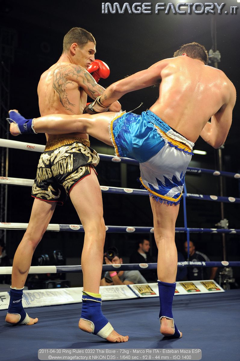 2011-04-30 Ring Rules 0332 Thai Boxe - 72kg - Marco Re ITA - Esteban Maza ESP